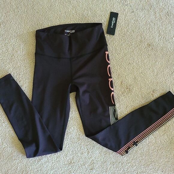 BEBE Sport Logo Stripe Glitter Leggings - Picture 4 of 4